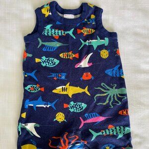 Hannah Anderson Onesie - Fish, Sharks, Octopus, Turtles 12-18 mos Bright Colors